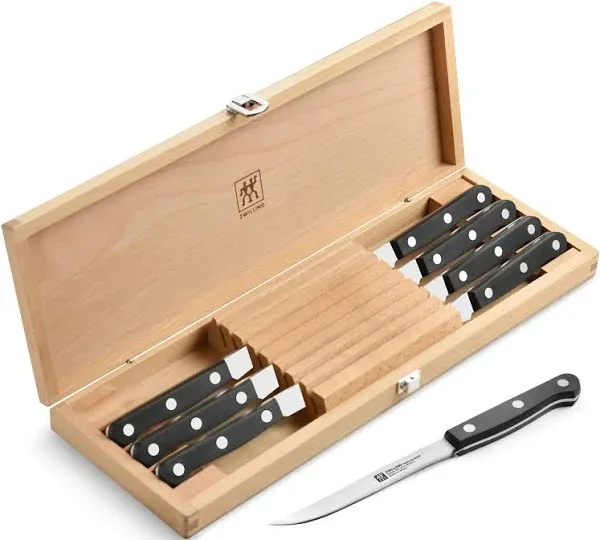 Zwilling Twin Gourmet Classic Steak Knife Set With Wood Case, Set of 8