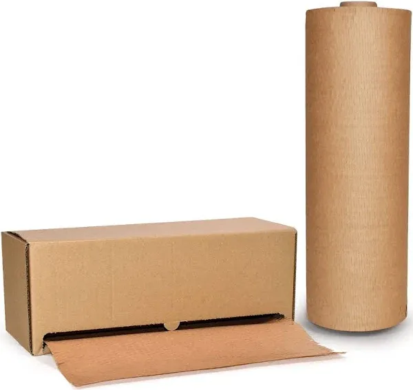 Premium Honeycomb Packing Paper 15" x 300 ft in Self-Dispensed Box by PackageZoom Kraft Honeycomb Wrap Roll for Fragile Items 80gsm Protective