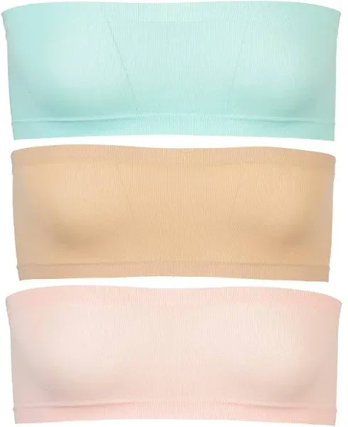 Girls' Seamless Bandeau Tube Bra 3-Pack