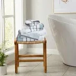 Great Bay Home 6-Piece Turkish Cotton Bath Towel - Noelle Collection 6 Piece Set / Eucalyptus / Grey