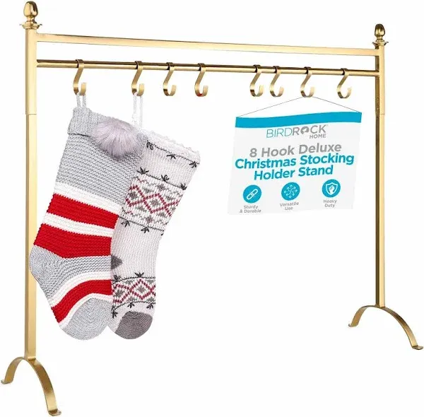 BirdRock Home 8 Hook Deluxe Christmas Stocking Holder Stand