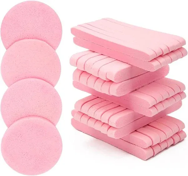 120 Pcs Facial Sponge Compressed Luxiv Face Cleansing Sponge Estheticians Compressed Makeup Facial Sponge Round Wash Face Sponges for Women