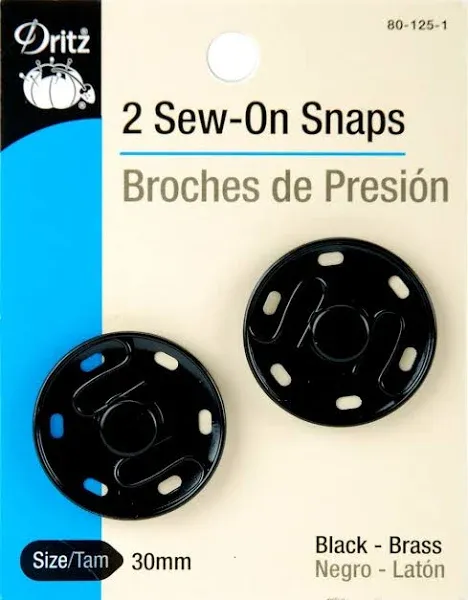 Dritz Sew-On Snaps 30mm 2/Pkg