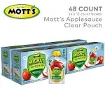 Mott's Mighty Honeycrisp Apple Applesauce, 3.2 oz, 48 Count Clear Pouches (4 Packs of 12)