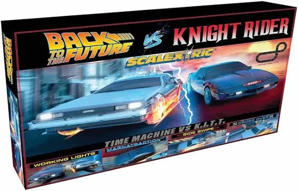 Scalextric 1980s TV Back to the Future vs Knight Rider Race Set