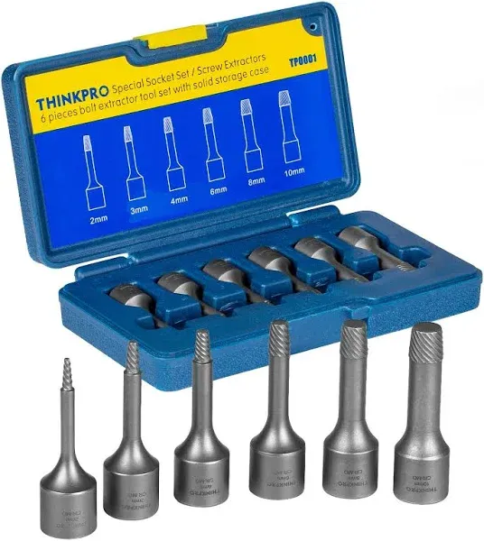 6 Piece Screw Extractor Set, Stripped Torx Bolt Extractor, Extended Version 3...