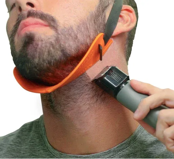 Quality Time Beard Neckline Shaper Guide; Hands-Free, Made in USA, Flexible, Adjustable, Beard Template, Do-it-yourself Neck Haircut Tool, Beard Lineup Shaping Stencil