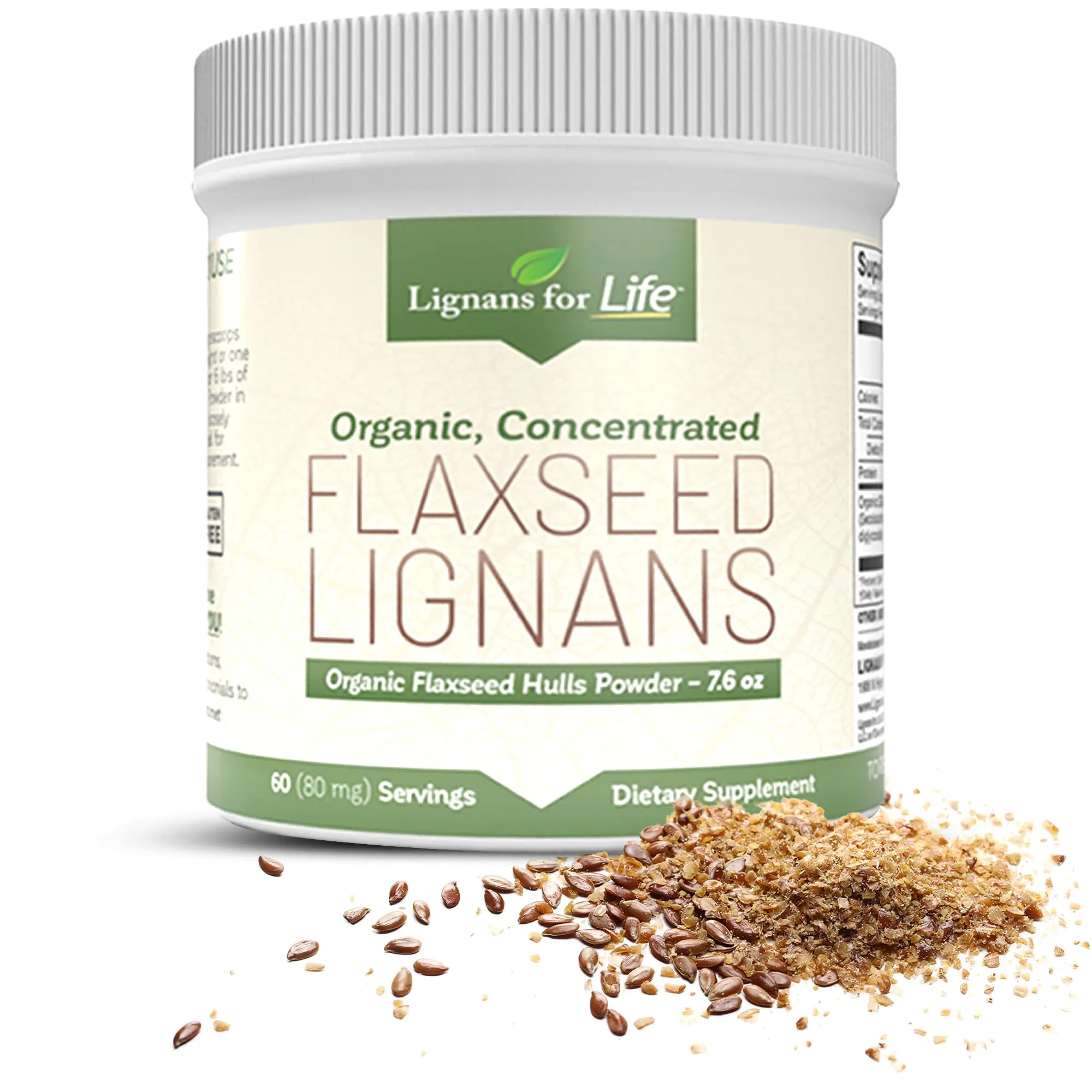 Lignans For Life Natural Ground Flaxseed Hulls Bulk Powder Flax Seed Ground Filled W/Omega 3 & 6 Fa