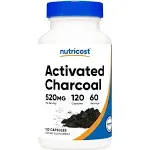 Nutricost Activated Charcoal 520mg, 120 Capsules - Premium Powder, Non-GMO & Gluten Free