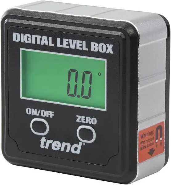 Trend Digital Level Box and Angle Finder (Magnetic Base & LCD Display) for Woodworking and Accurate Table/Miter Saw Angle Setting, Black, DLB