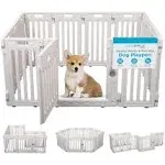 BirdRock Home Dog Playpen w/Door, 12 Panel, 25.6in H | Strong Plastic, Non-Slip Puppy Playpen, Secure Pet Gate | Indoor Outdoor Fence | Configurable