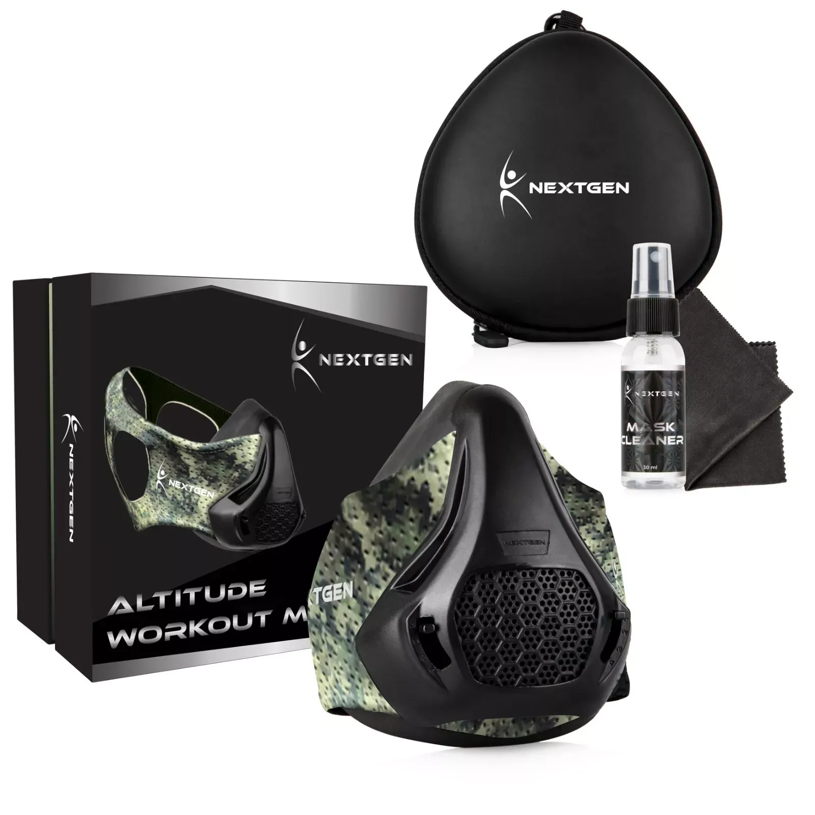 NEXTGEN Workout Altitude Mask - Cardio, Breathing  trainer, Carbon filtration