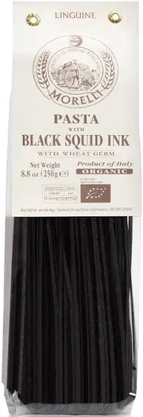 Morelli Squid Ink Pasta Linguine Organic Italian Pasta Black Pasta Noodles