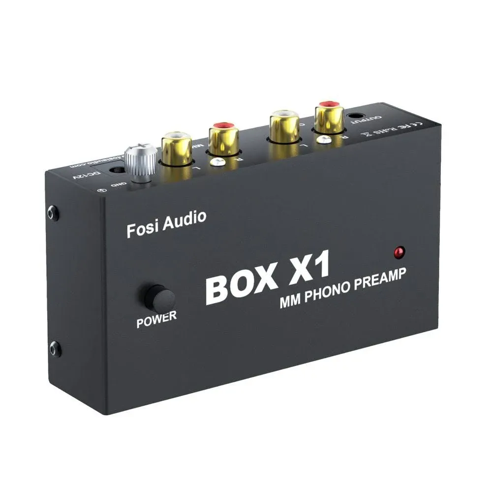 Fosi Audio Box X1 mm Phono Preamplifier, Black