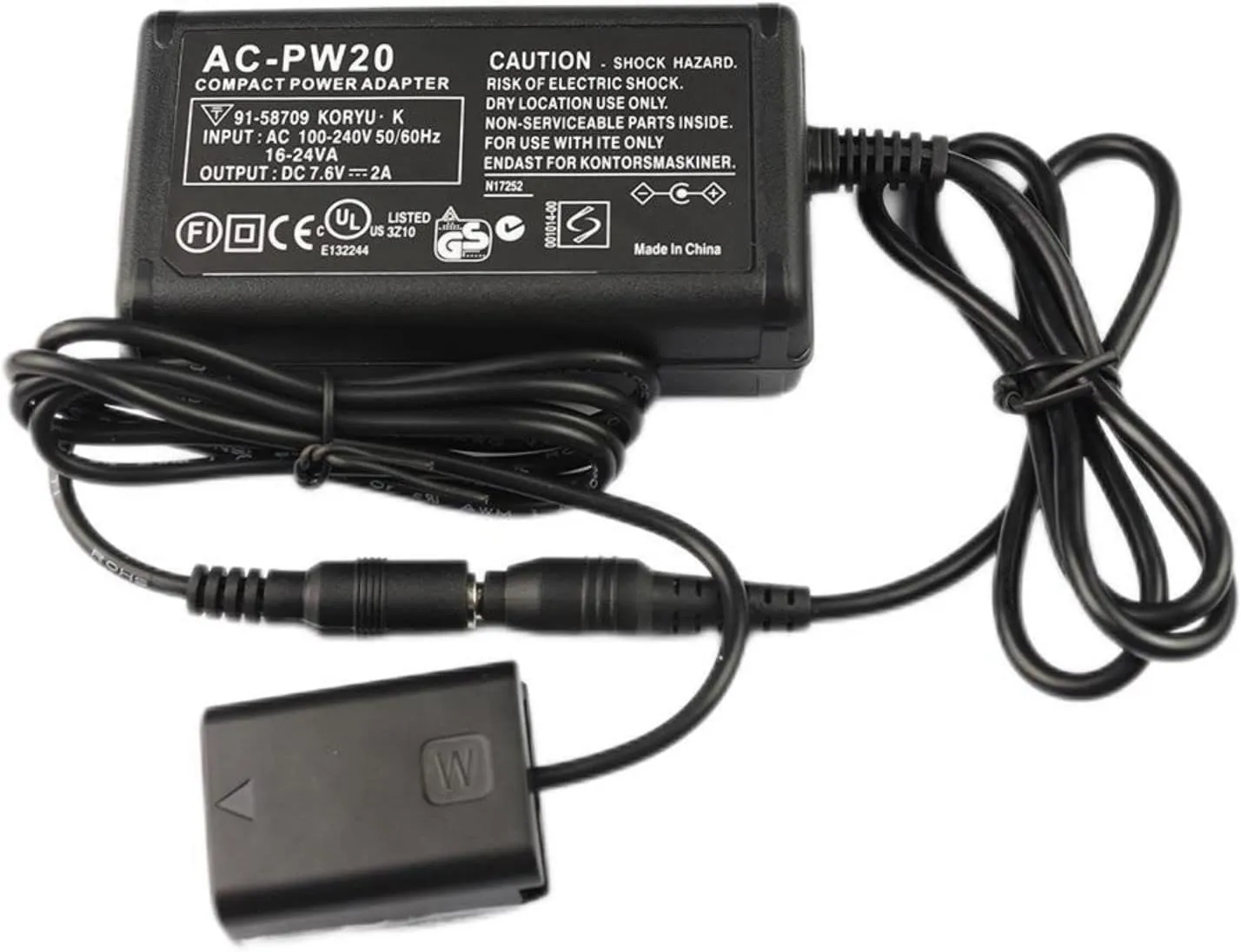 HY1C ACPW20 AC Power Adapter for Sony Alpha ZV-E10 A5100 A6100 A6300