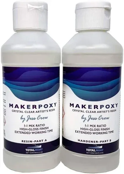 TotalBoat MakerPoxy Crystal Clear Artist's Resin by Jess Crow Two Part Epoxy Kit for Resin Art