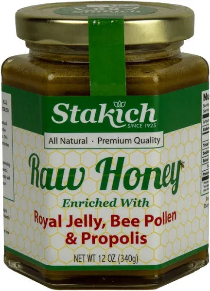 Royal Jelly, Bee Pollen & Propolis Enriched Raw Honey