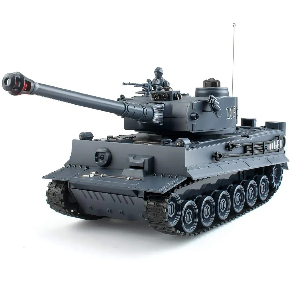 Rc Tanks128 WW2 German Tiger Army Tank Toys for Boys9 Channels Remote Control...