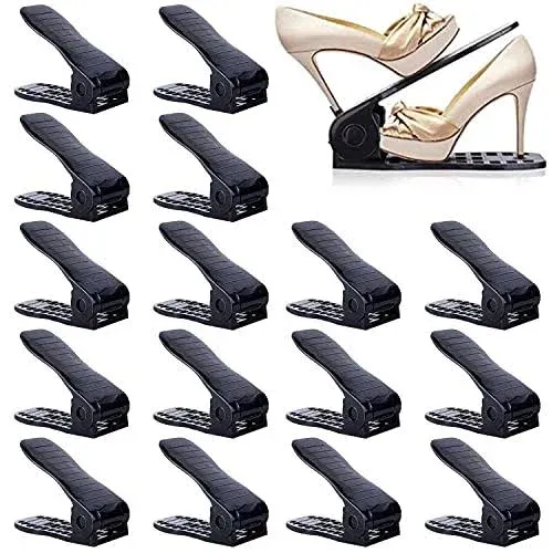 Shoe Slots Organizer 20 Pack Adjustable Stacker Space Savers 50% Upgrade Double