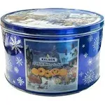 Kelsen Danish Butter Cookies in Decorative Holiday Tin, 80 Ounce (300 Cookies)