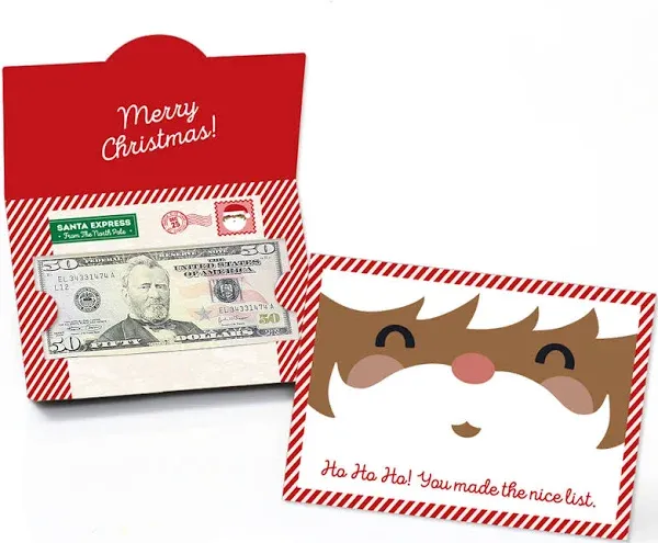 Jolly Santa Claus Set of 8 Christmas Money and Gift Card Holders