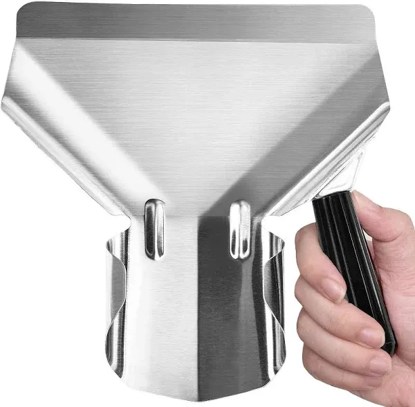 Stainless Steel French Fry Popcorn Scoop, Quick Fill Tool for Food Bags & Boxes, Multipurpose Utility Scooper for Bagger French Fries, Snacks, Desserts, Ice, Dry Goods