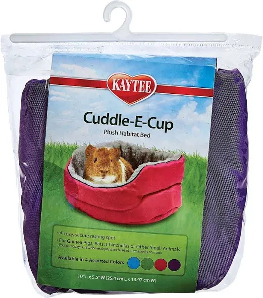 Kaytee Super Sleeper Cuddle-E-Cup Bed for Pet Guinea Pigs, Rats, Chinchillas and Other Small Animals