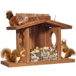 MIXUMON Wood Squirrel Feeder