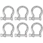 SHONAN 1/2" Large Bow Shackle, Heavy Duty D Ring Shackle, Marine Grade Stainless Steel Boat Anchor Kit Screw Shackle for Chain or Strap, 1950 Lbs Capacity, 1 Pc