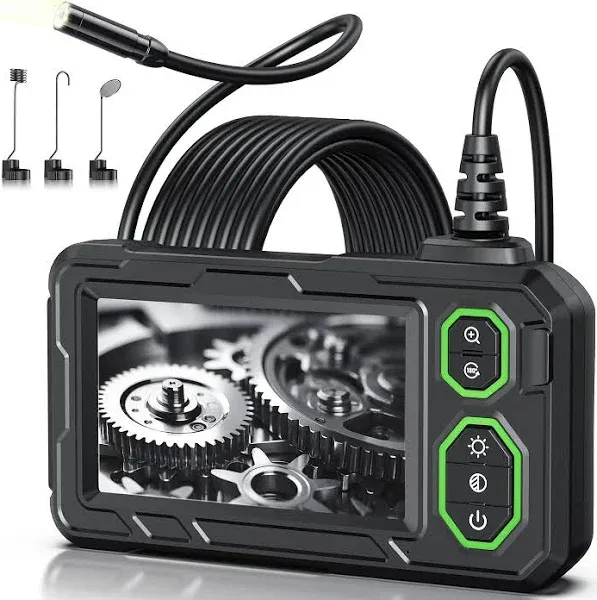 Endoscope Camera with Light, 4.3" Inspection Camera, 1920P HD Borescope Camera with 8 LED Lights, IP67 Waterproof Snake Sewer Camera, 16.4FT Semi-Rigid Cord Drain Pipe Camera Cool Gadgets Tool