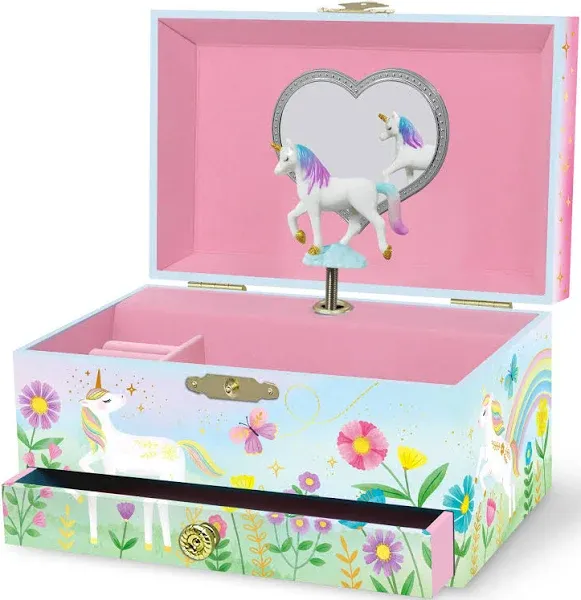 Musical Unicorn Kids Jewelry Box - Girls Jewelry Box with Mirror, Unicorn Toys for Girls Age 4-6