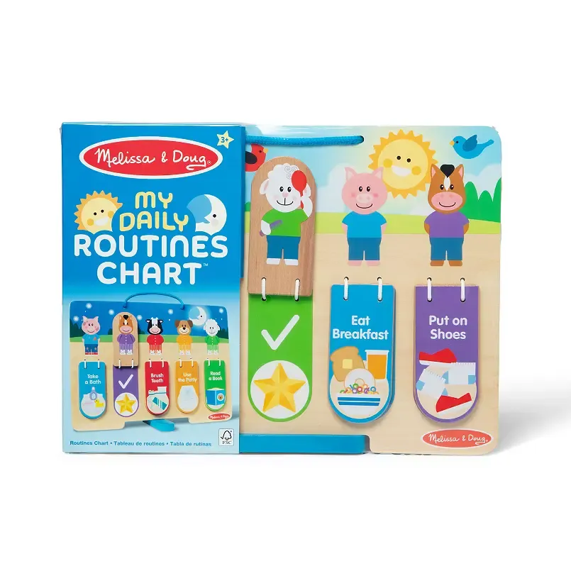 Melissa & Doug My Daily Day and Night Wooden Routines Chart Learning Toy