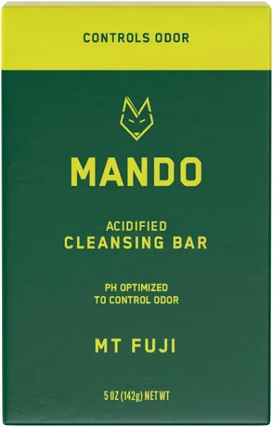 Mando Acidified Cleansing Bar - 24-Hour Odor Control - Removes Odor Better Than Soap - Moisturizing Formula - SLS Free, Paraben Free - Safe for