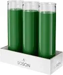 Simply Soson 2x8 inch White Devotional Candles in Glass Jar - 3 Pack - 90 Hours Prayer Candle - Tall Pillar Candles for Religious, Memorials, Party