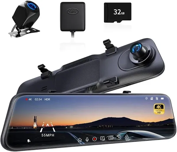 P12 Pro 4K Mirror Dash Cam