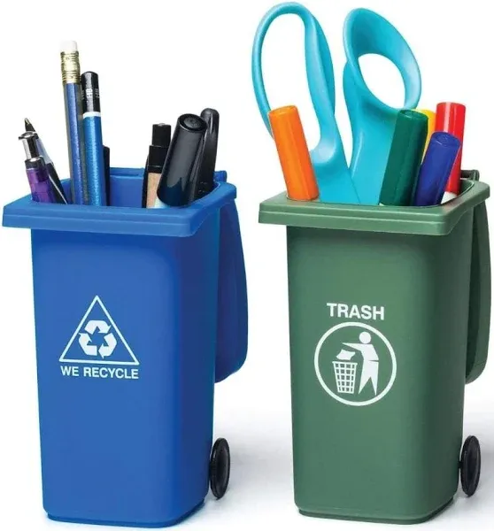 Bigmouth Inc. Mini Trash Can and Recycle Can Desk Set