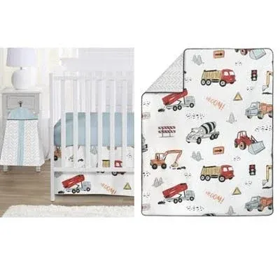 Sweet Jojo Designs Construction Truck Boy 4pc Nursery Crib Bedding Set