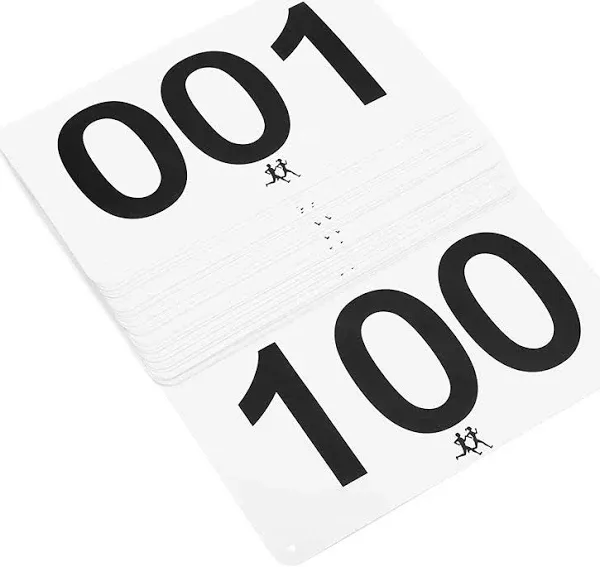 Juvale 100 Pack Numbered Marathon Bibs