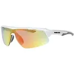 Rawlings Game Youth Baseball Sunglasses, Shiny White/Orange Mirror, 64mm