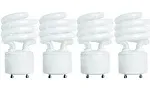 Kor Pack of 4 13 Watt Mini Spiral - GU24 Base - 60W Equivalent - T2 Mini-Twist - CFL