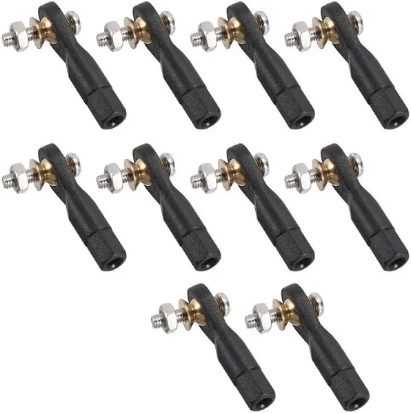 10Pcs M3 3.0xL29mm Tie Rod End Ball Head End w Screws and Nut for RC  Robot