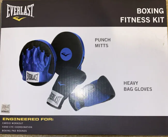 Everlast Boxing Kit Gloves and Pads Black