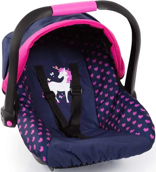 Bayer Design Baby Doll Deluxe Car Seat with Canopy- Blue and Pink