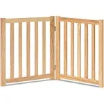 LZRS Solid Hardwood Freestanding Pet Gate,Wooden Dog Gates for Doorways,Nature Wood Dog Gates for The House,Dog Gate for Stairs,Freestanding Indoor