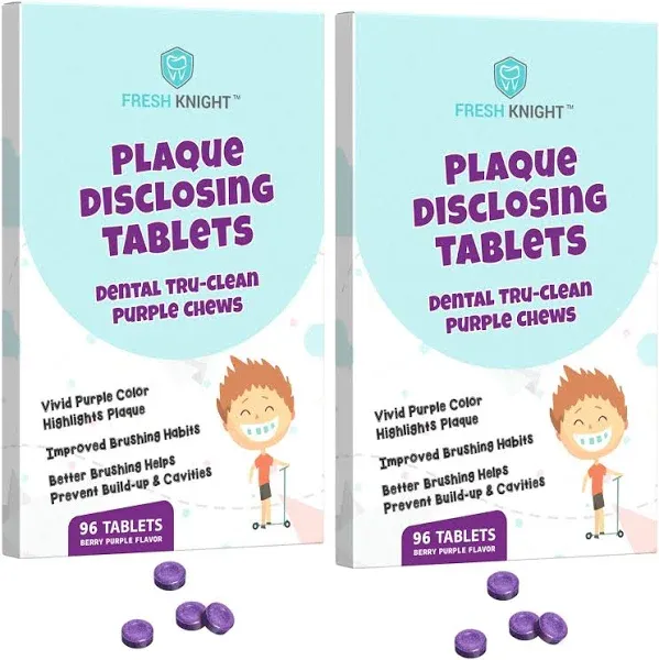 96 Count Plaque Dental Disclosing Tablets for Kids or Adults Shows Plaque Hel