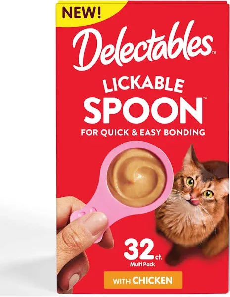 Hartz Delectables Lickable Spoon Interactive Lickable Cat Treats for Quick & Easy Bonding