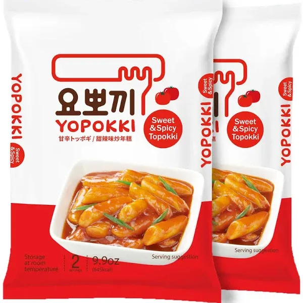 Yopokki Sweet Mild Spicy Tteokbokki Pack I Korean Topokki Instant Retort Rice Cake Korean Snack