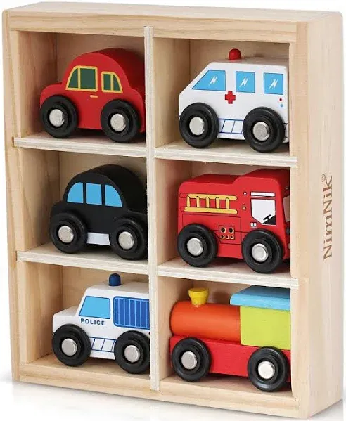 NimNik Wooden Cars for Toddlers