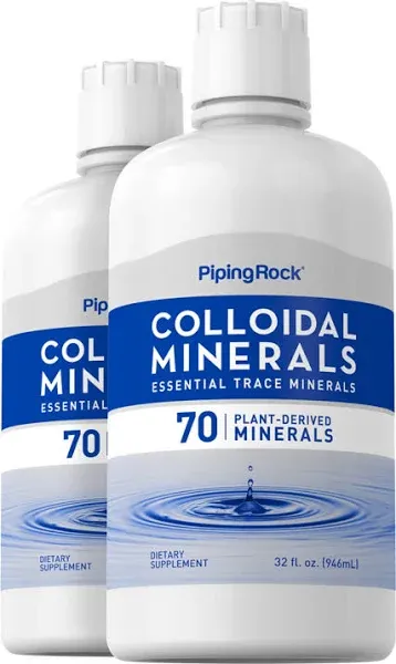 Piping Rock Colloidal Minerals Liquid | 32 fl oz | 70 Plant-Derived Minerals | Essential Trace Minerals | Unflavored | Vegetarian, Non-GMO, Gluten Free Supplement