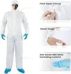 Yiber Hazmat Suit Disposable Coverall | Full Body Painters Suit in 7 Sizes with Multiple Specifications